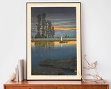 Twilight At Ushibori Framed Art Print by Hasui Kawase