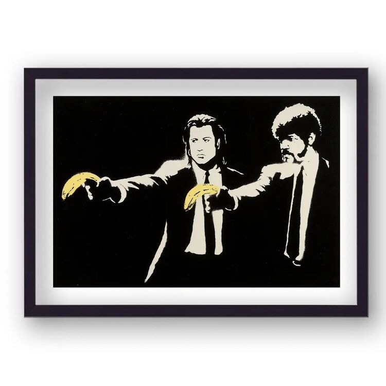 Pulp Fiction Bananas Framed Art Print by Banksy