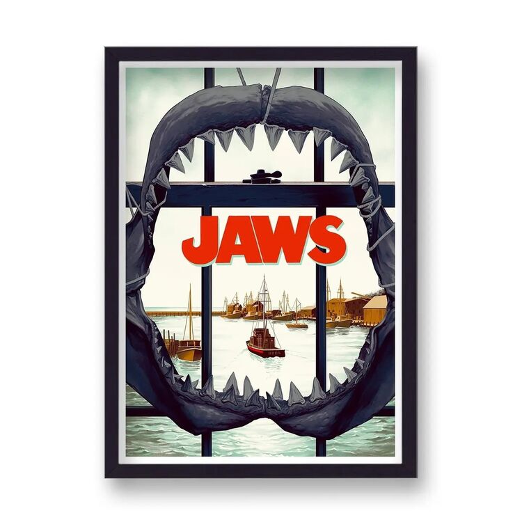 Jaws Reimagined Vintage Movie Poster
