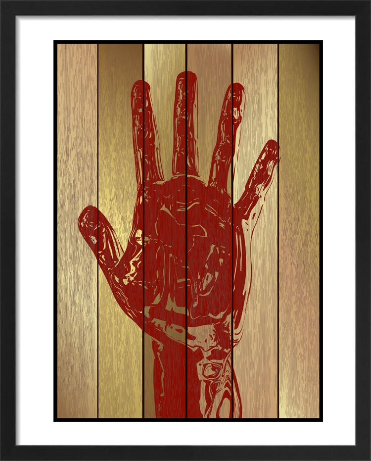 Red Hand Framed Art Print by Anonymous Artist