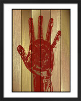 Red Hand Framed Art Print by Anonymous Artist