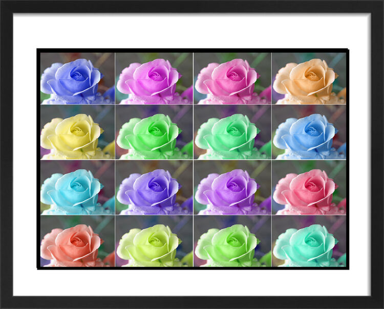 Warhol Style Flowers Framed Art Print by Anonymous Artist