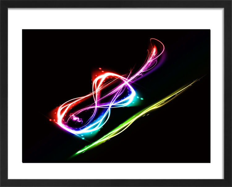 Neon Violin Framed Art Print by Anonymous Artist