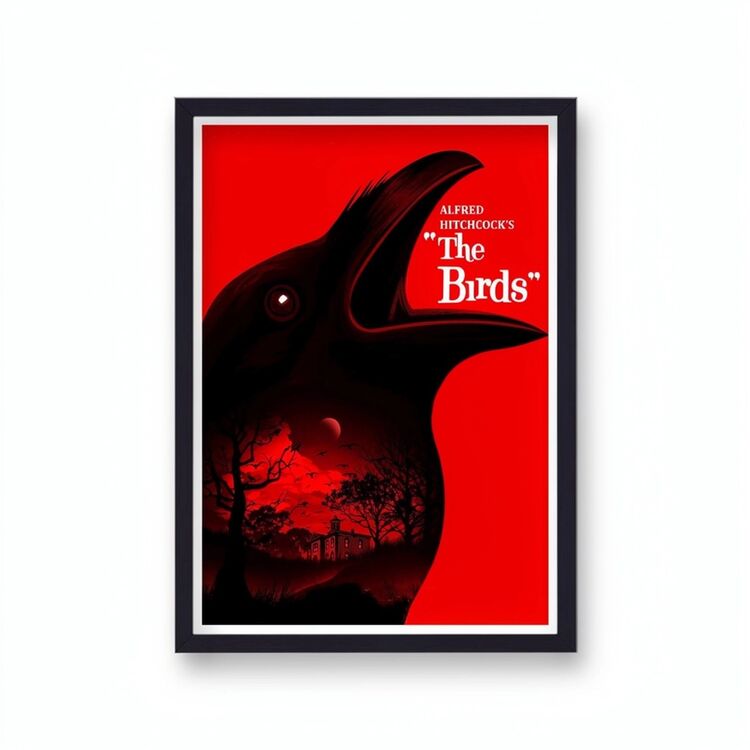 Alfred Hitchcock's the Birds Reimagined Vintage Movie Poster
