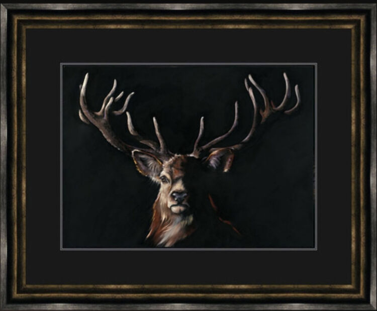Hart of Hearts - Stag Framed Limited Edition Art Print by Kay Johns