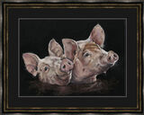 Mud Bath - Pigs Framed Limited Edition Art Print by Kay Johns