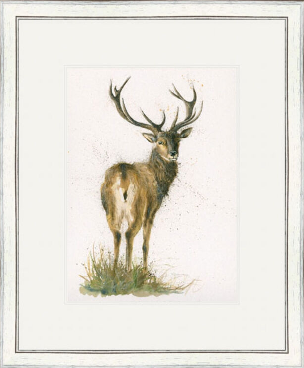 Highlander - Stags Framed Limited Edition Art Print by Kay Johns