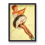 1960's Inspired Pin Up Girl On Tyre Swing Poster by Gil Elvgren