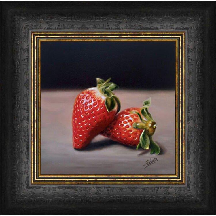 Promise of Summer - Strawberries Framed Limited Edition Art Print by Sarah Eden