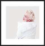 White Fur Framed Art Print from the Marilyn Monroe Collection
