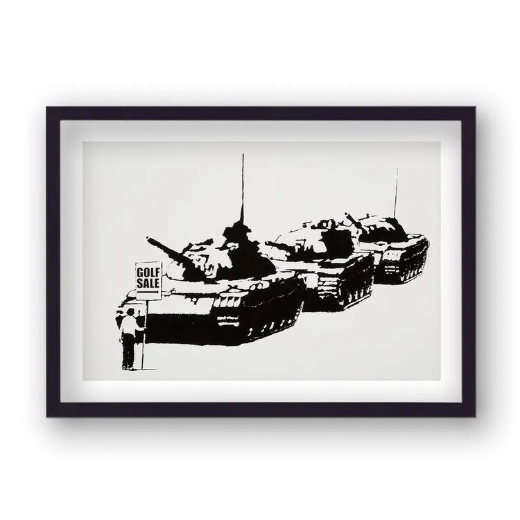 Tianamen Golf Sale No Border Framed Art Print by Banksy
