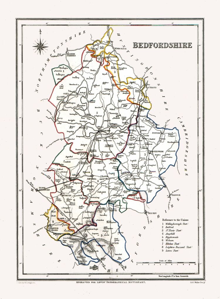 Bedfordshire Framed Art Print by Samuel Lewis