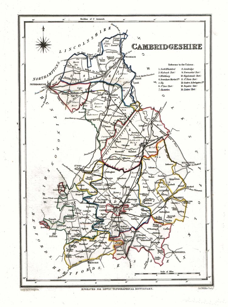 Cambridgeshire Framed Art Print by Samuel Lewis