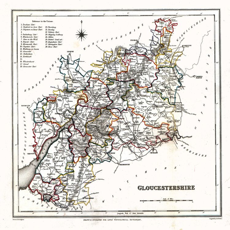 Gloucestershire Framed Art Print by Samuel Lewis