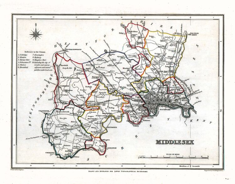 Middlesex Framed Art Print by Samuel Lewis