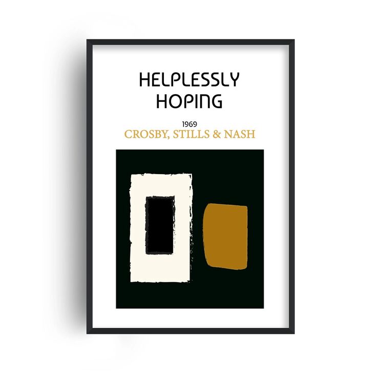Helplessly Hoping Retro Bohemian Art Quote Framed Print