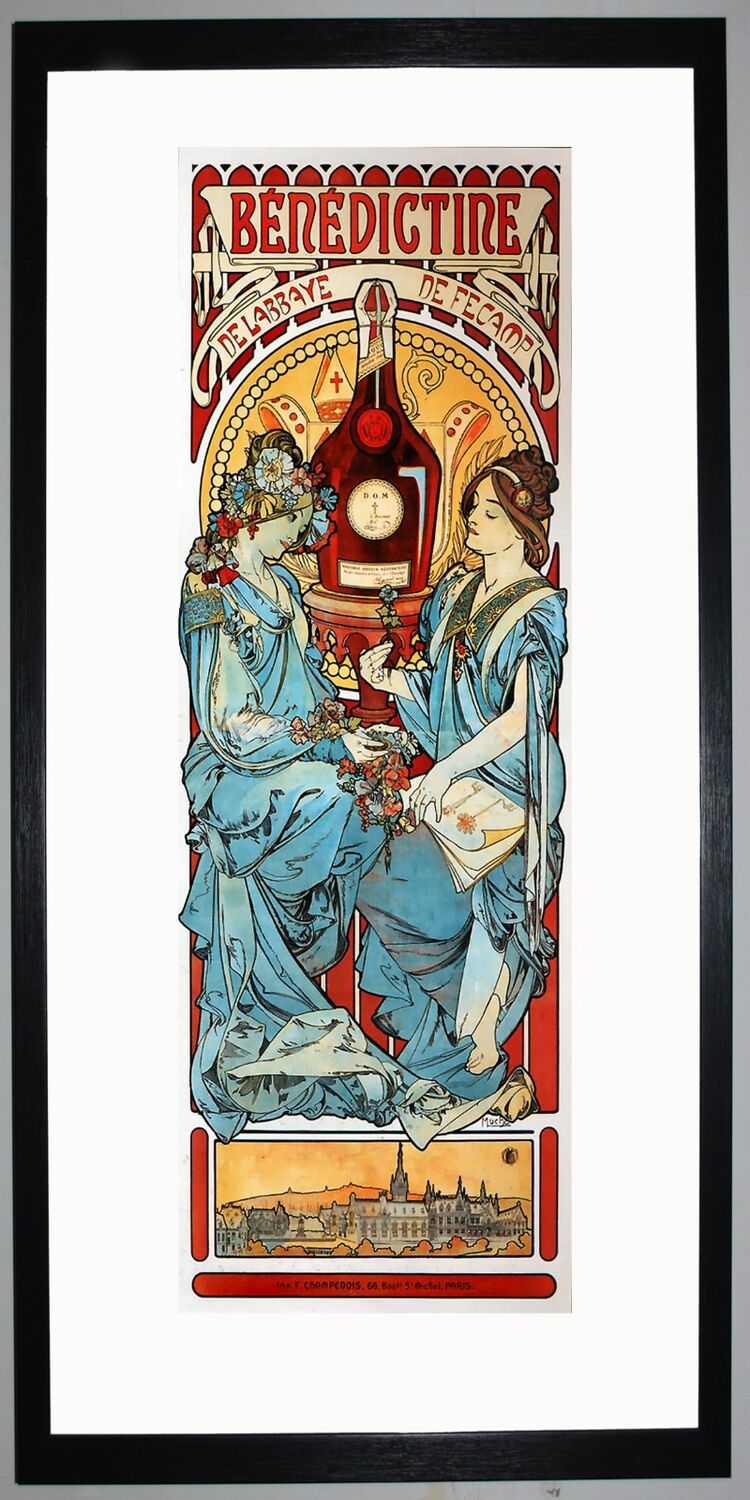 Benedictine Framed Art Print by Alphonse Mucha