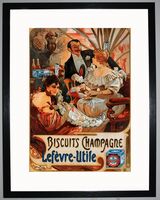 Biscuits Champagne Lefèvre Utile Framed Art Print by Alphonse Mucha