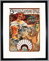 Biscuits Lefevre Utile Framed Art Print by Alphonse Mucha
