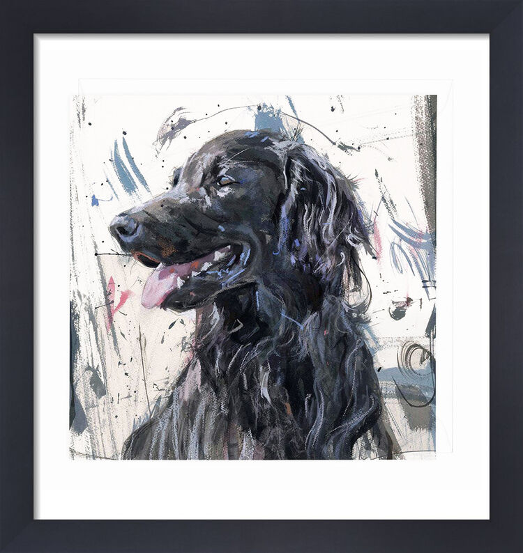 Flat Coated Retriever Framed Art Print by James Bartholomew