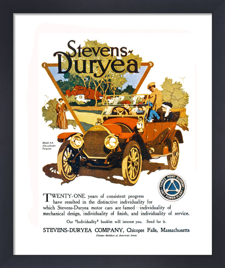 Stevens Duryea Framed Art Print by Vintage Cars