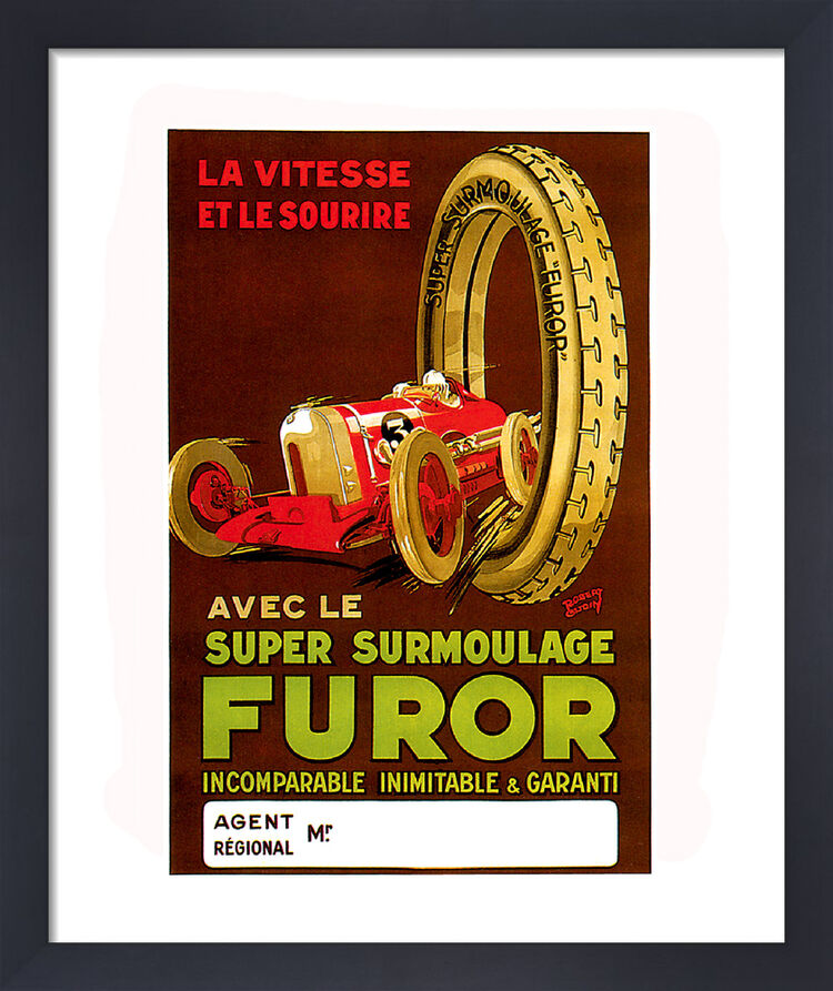La Vitesse Et Le Sourire Framed Art Print by Vintage Cars