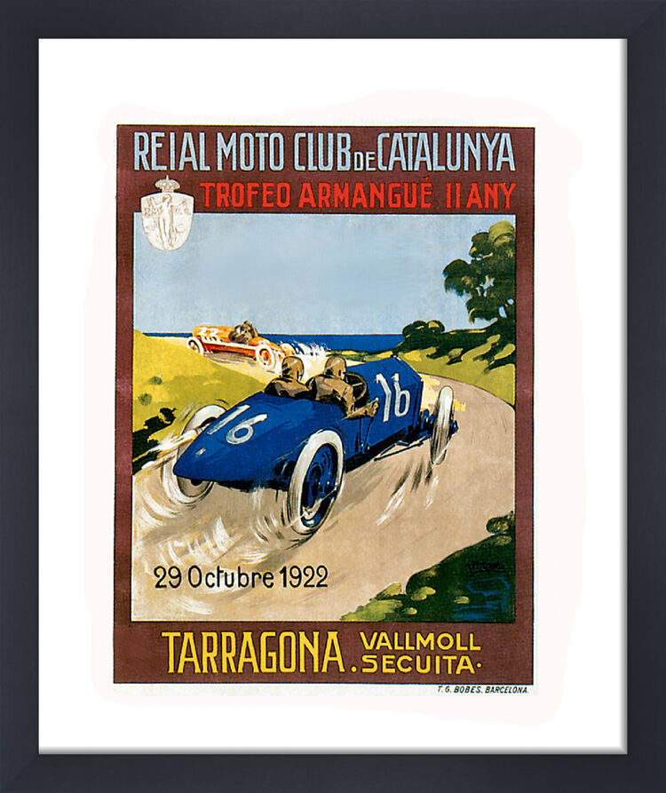 Reial Moto Club De Catalunya Framed Art Print by Vintage Cars