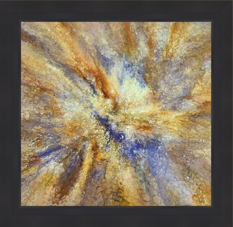 Pari Passu Original mixed media artwork on metal by Claire Woolhead