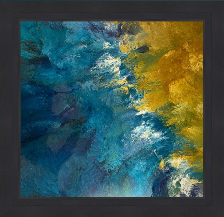 Sands of Meliora Original mixed media artwork on metal by Claire Woolhead