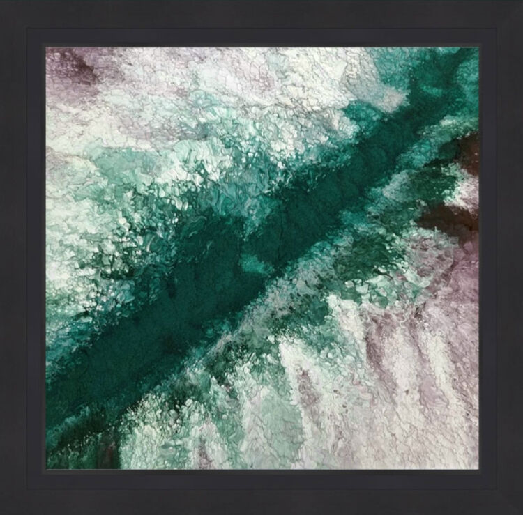 Tundra Spring Original mixed media artwork on metal by Claire Woolhead