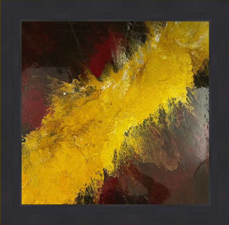 Ignis Aurum Probat Original mixed media artwork on metal by Claire Woolhead