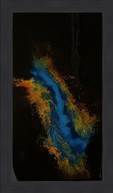 Evanescent Eruption Original mixed media artwork on metal by Claire Woolhead