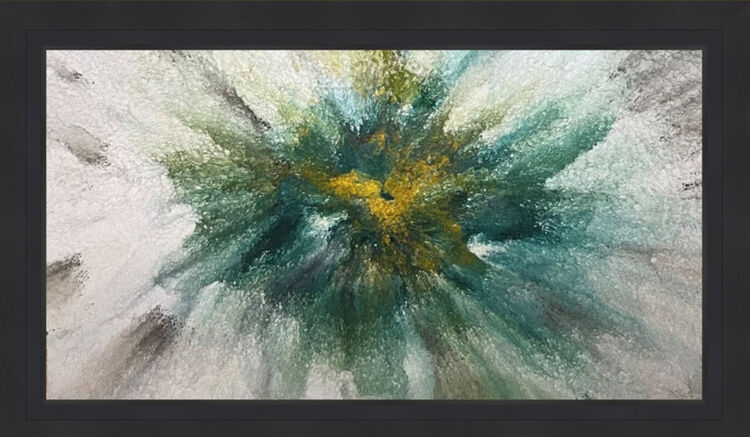 Organic Bloom Original mixed media artwork on metal by Claire Woolhead