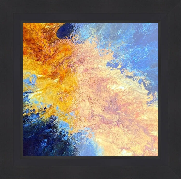 Golden Pass Original mixed media artwork on metal by Claire Woolhead