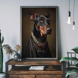 Doberman Dog Portrait Framed Art Print