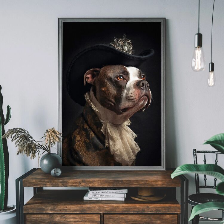 Staffordshire Bull Terrier Dog Portrait Framed Art Print