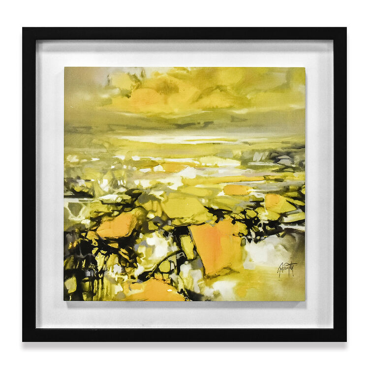 Yellow Matter 2 Framed Wood Plaque by Scott Naismith