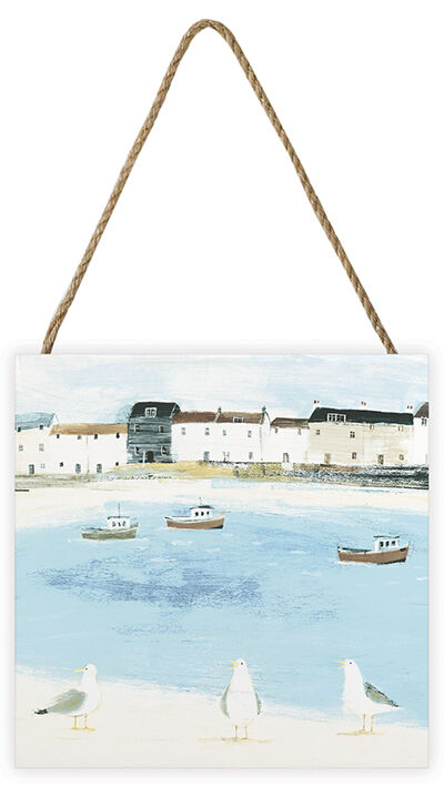 Waiting For The Catch Woodblock Print by Hannah Cole