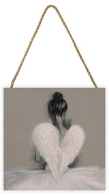 Angel Wings Woodblock Print by Hazel Bowman