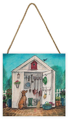 Potting Shed Woodblock Print by Joe Ramm