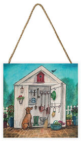 Potting Shed Woodblock Print by Joe Ramm