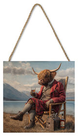 Another Dram by the Loch Woodblock Print by Ada Ingram