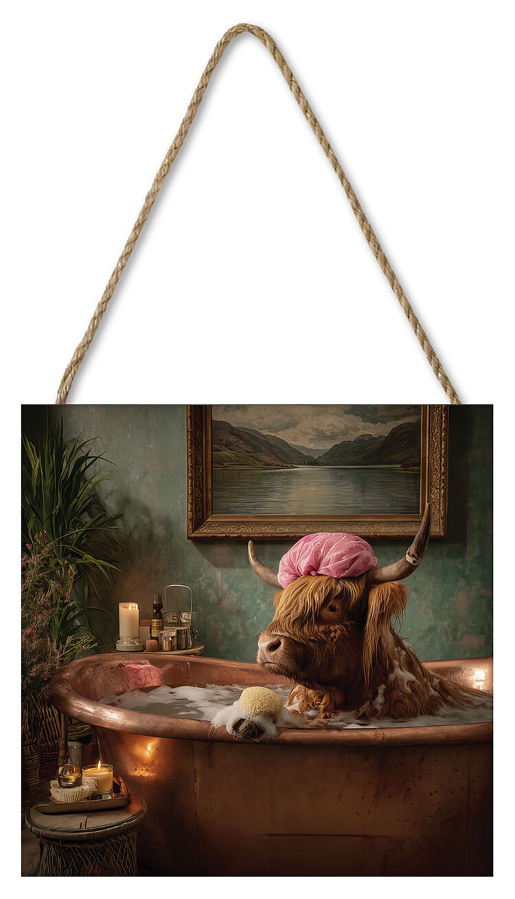 Pampered Cow Woodblock Print by Ada Ingram