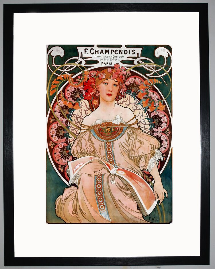 F. Champenois Imprimeur-Éditeur Framed Art Print by Alphonse Mucha
