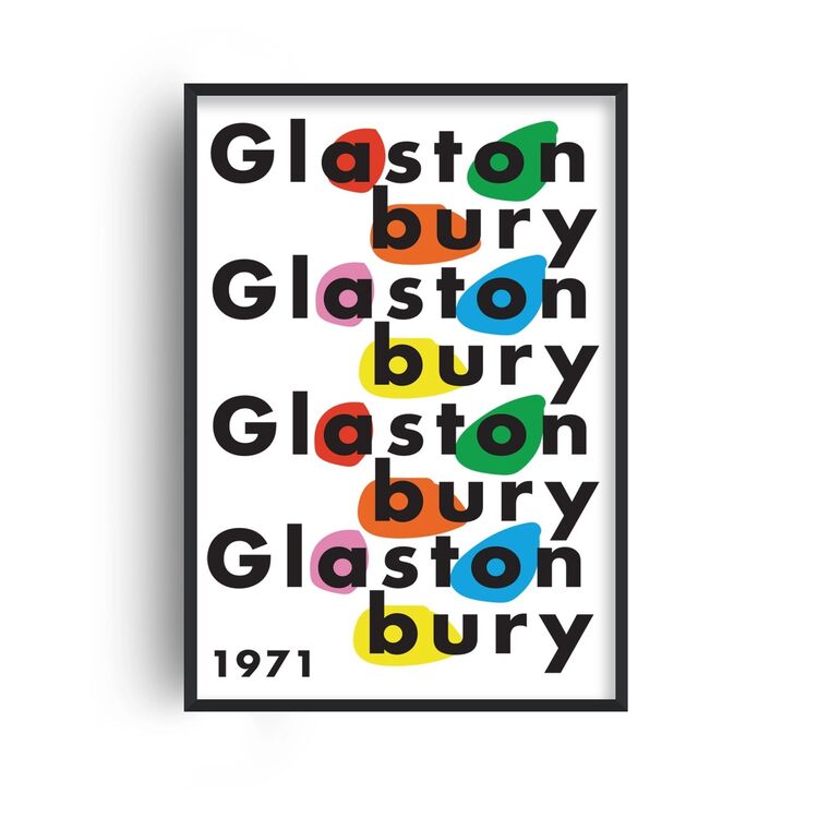 Festival Series No. 2 Glastonbury (1970) Retro Music Festival Framed Art Print
