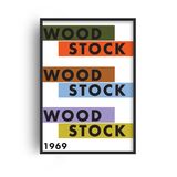 Festival Series No. 1 Woodstock (1969) Retro Music Festival Framed Art Print