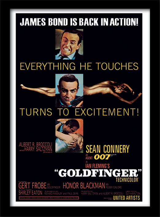 Goldfinger - Excitement Framed Art Poster by The James Bond Collection