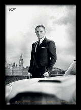 Bond & DB5 - Skyfall Framed Art Poster by The James Bond Collection