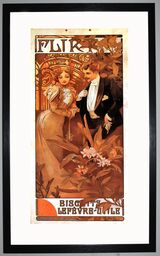 Flirt Lefevre Utile Framed Art Print by Alphonse Mucha