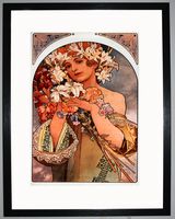 Flower Framed Art Print by Alphonse Mucha